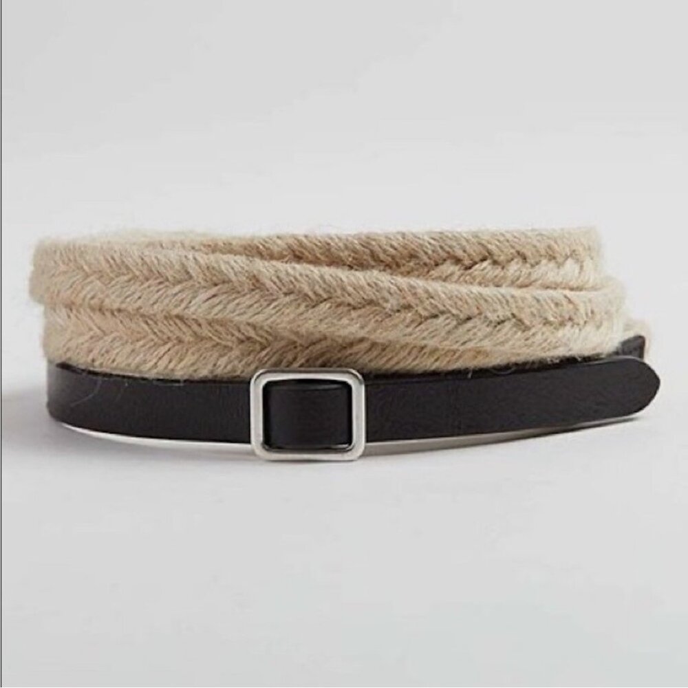 J.Jill Jute & Leather Double Wrap Belt